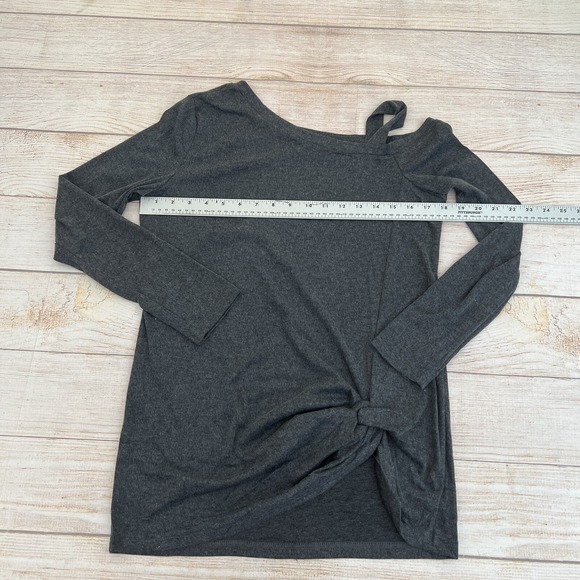 Women's Casual Soft Long Sleeves Off Shoulder Knot Side Twist Blouse Pullover M - Picture 9 of 16